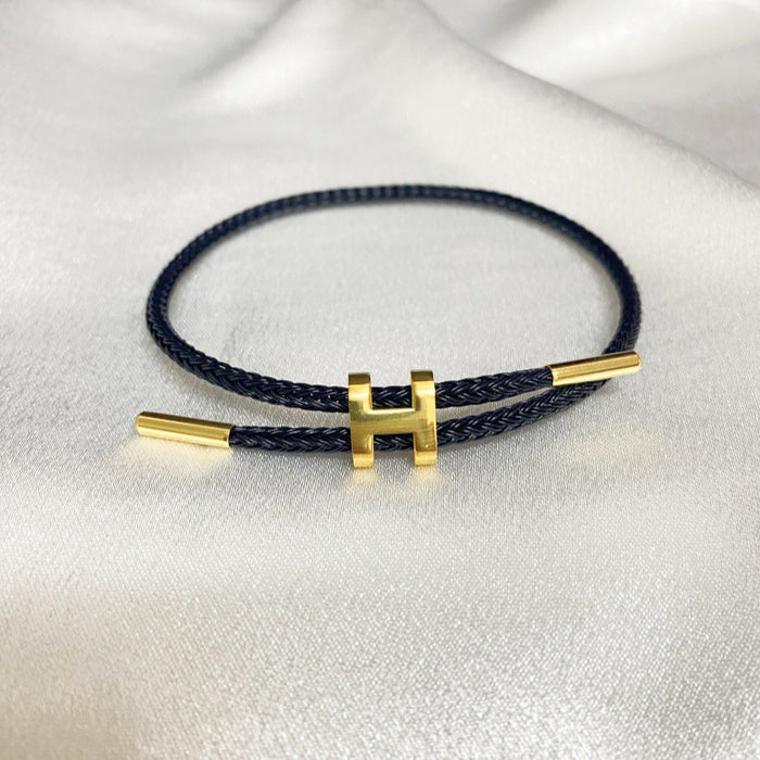 Wholesale I-Shaped Buckle Steel Wire Bracelet H Buckle Adjustable Titanium Steel Bracelet