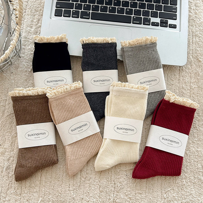 Wholesale Vintage mid tube pile socks for wearing and matching socks