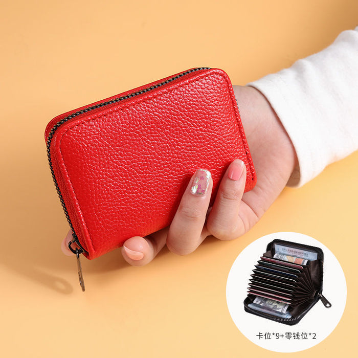 Wholesale Black PU Zip Card Case - Slim Multi-Slot Daily Matching Chic Fashion Accessory Gift for Women