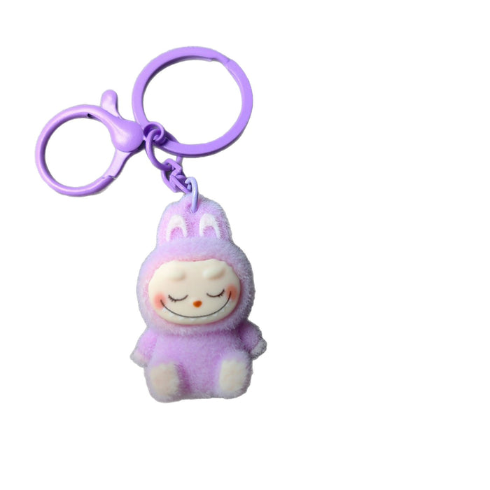 Wholesale Flocked Mini Plush Doll Keychain Vinyl Cute Baby Walking Bag Mobile Phone Pendant Cute Pendant