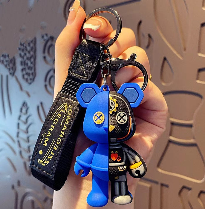 Wholesale Silicone Creative Semi-Anatomy Mechanical Bear Keychain