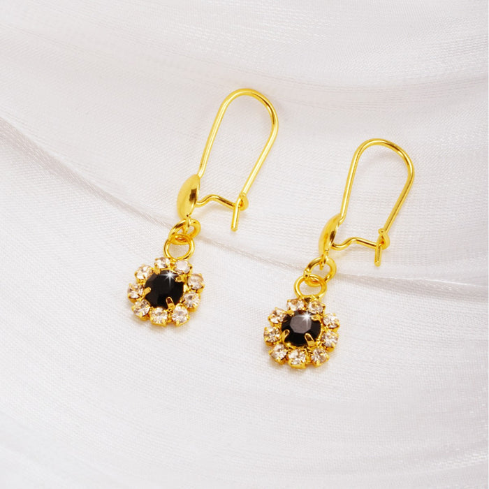 Wholesale Copper plated diamond inlaid lace earrings, light luxury, niche design, high-end earrings