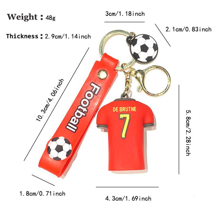 Wholesale Football jersey keychain,  cartoon doll,  school bag pendant,  car keychain