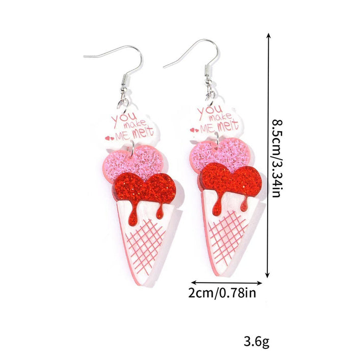 Wholesale Acrylic Heart Envelope 2D Earrings Valentine' s Day Fashion Accessory MOQ≥2