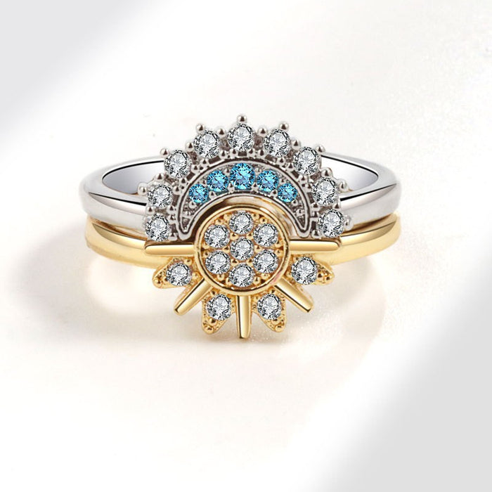 Wholesale Stacked open ring, new personalized diamond inlaid ring, high-end combination ring