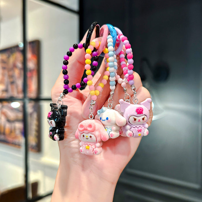 Wholesale Cartoon gift box handmade keychain pendant beaded bracelet backpack ornaments decorative gift