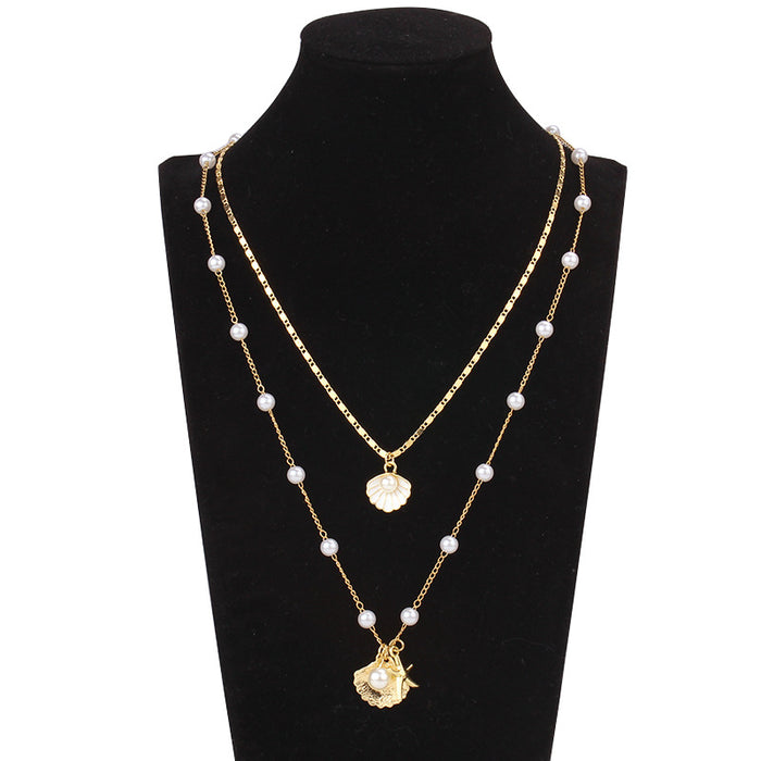 Wholesale Shell Pearl Necklace Set JDC-NE-LaiL003