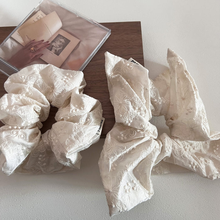 Wholesale Heavy Industry Embroidery Lace Flower Square Towel Hairband Temperament Versatile Hairstring