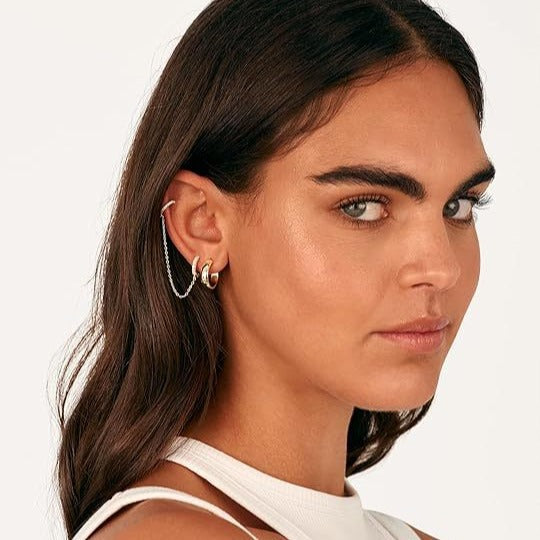 Wholesale Earrings Double Piercing Dangle Earrings Set with Embedded Zirconia for Women