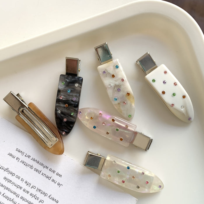 Wholesale Colored Diamond Seamless Hairpin Women's Sweet Bangs Clip Exquisite Side Clip