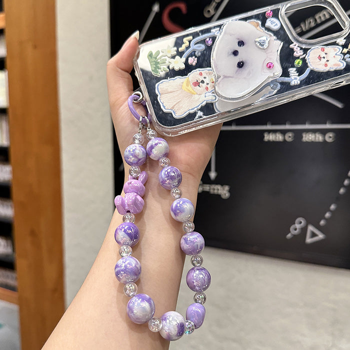 Wholesale Beaded Acrylic Keychain DIY Small Pendant Key Hanging Decoration Car Keychain