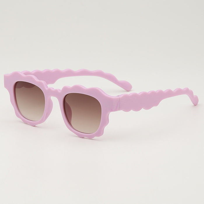 Wholesale Niche wave shaped children's sunglasses, personalized retro glasses, sunglasses