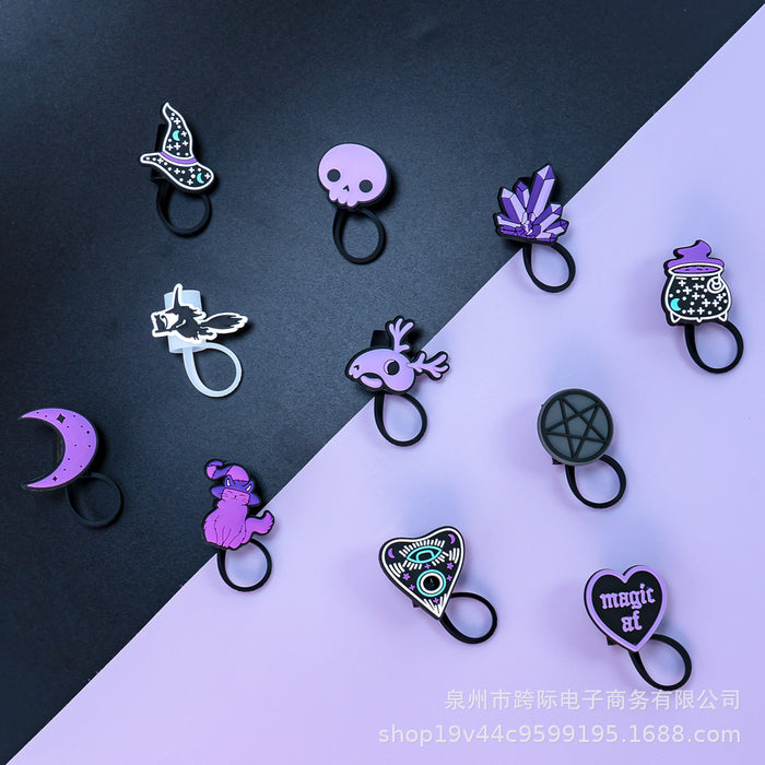 Wholesale New straw cover silicone dust cap plug magic fun cartoon straw cap anime straw accessories