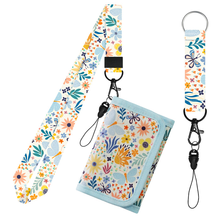 Wholesale Cartoon Print Polyester Kids Wallet with Lanyard
