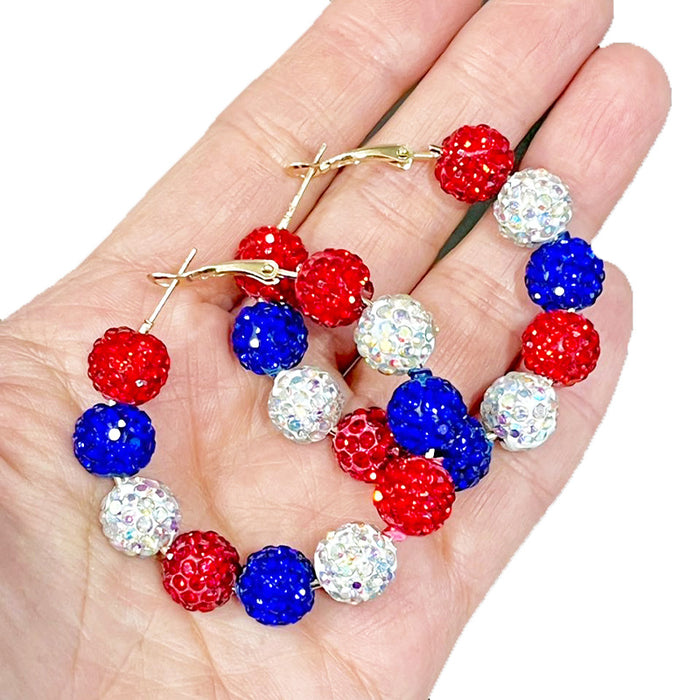 Wholesale Celebrating atmosphere with trendy accessories, sparkling earrings, diamond balls, color blocked large earrings