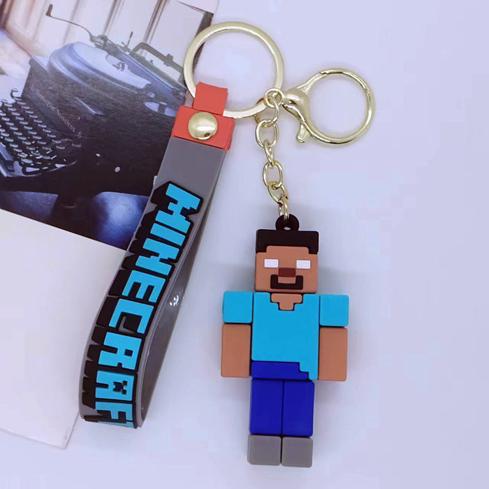 Wholesale Cartoon Block World Keychain Pendant Bag Car Keychain Accessory Gift