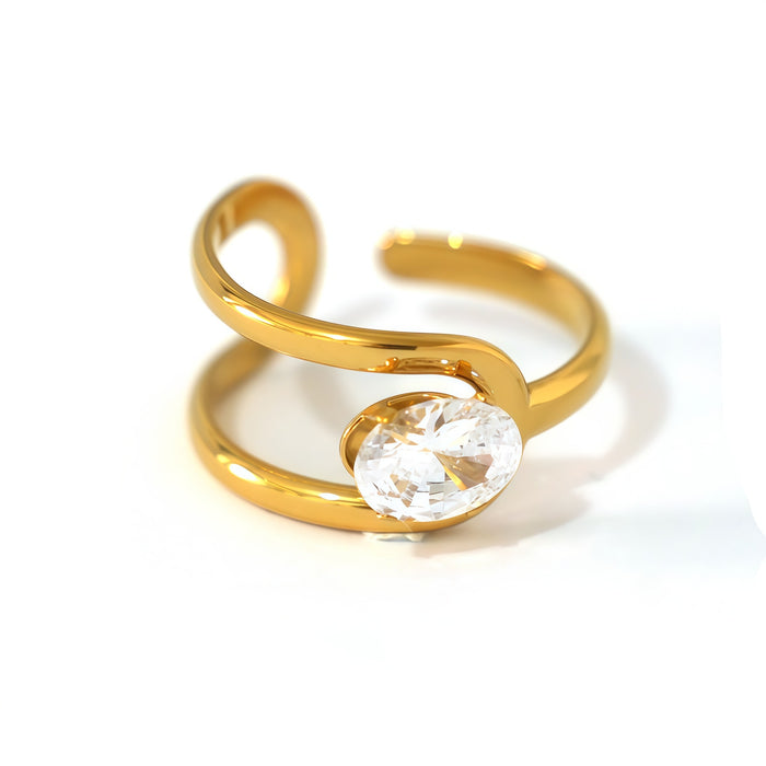 Wholesale Stainless Steel Geometric Open Ring Simple Design Hand Jewelry