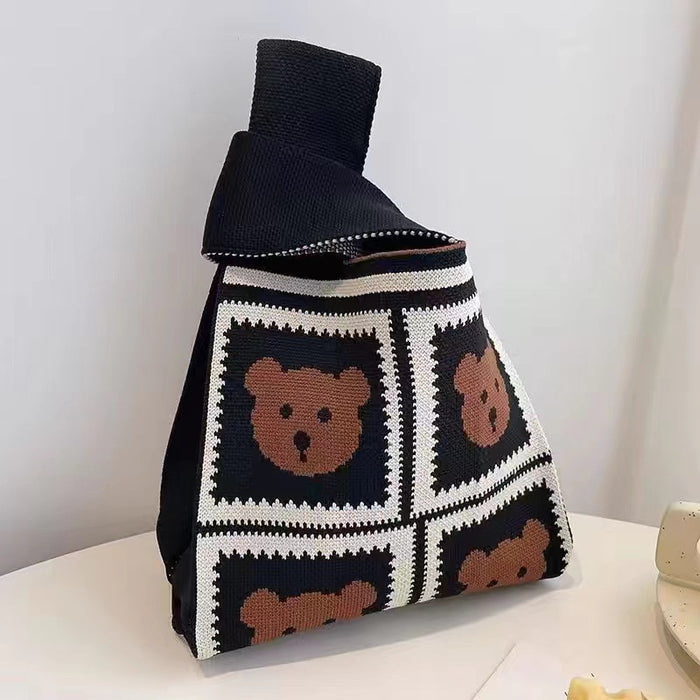 Wholesale Polyester Knitted Cartoon Knitted Shoulder Handbag JDC-HB-Shec002