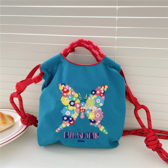Wholesale Needle Embroidered Donut Mini Bag Mini Shoulder Crossbody Bag Handbag Canvas Bag