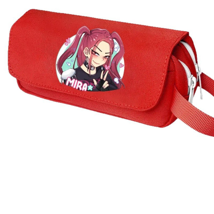 Wholesale Cartoon Print Large Capacity Double-Layer Handheld Pencil Case Stationery Bag Pencil Bag