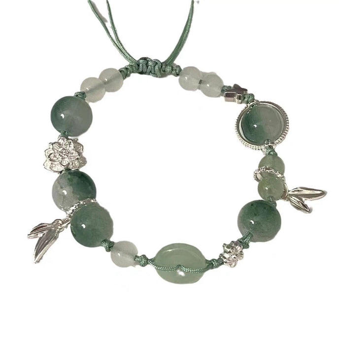 Wholesale Bamboo leaf bracelet for women, light luxury, niche level design, high-end sense, simple and versatile, hand woven rope