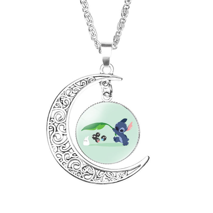 Wholesale Cute cartoon pattern moon element necklaces