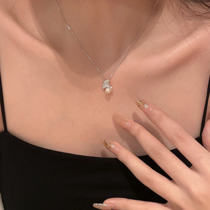 Wholesale Silver Leaf Natural Pearl Necklace Accessories