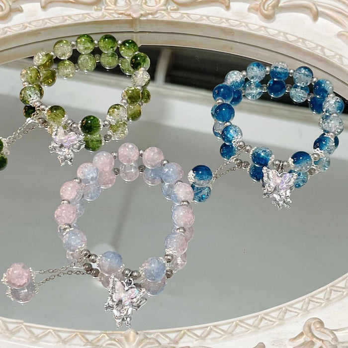 Wholesale Butterfly glass bracelet and glass bracelet