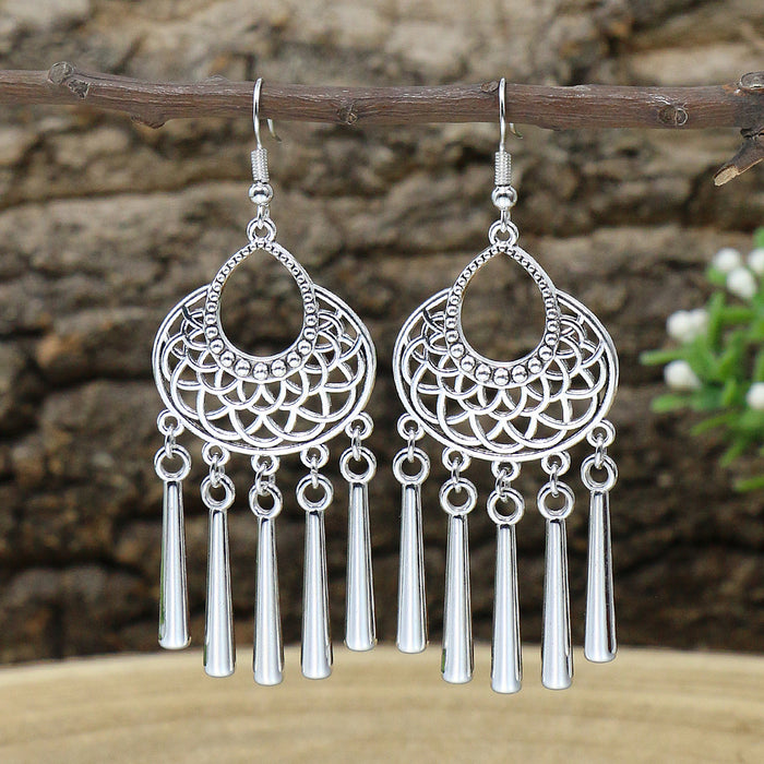Wholesale Bohemian Tassel Earrings Alloy Geometric Electroplated Party Jewelry Accessory MOQ≥2