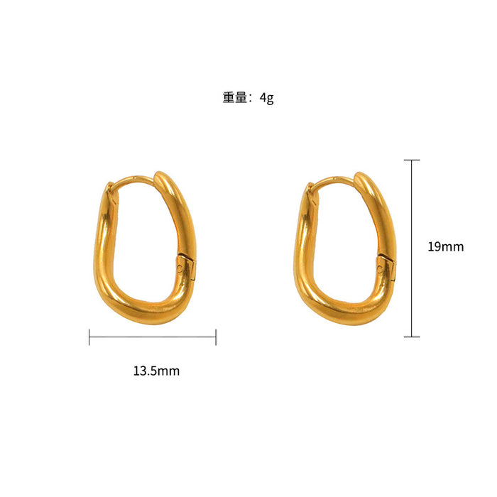 Wholesale square smooth titanium steel earrings