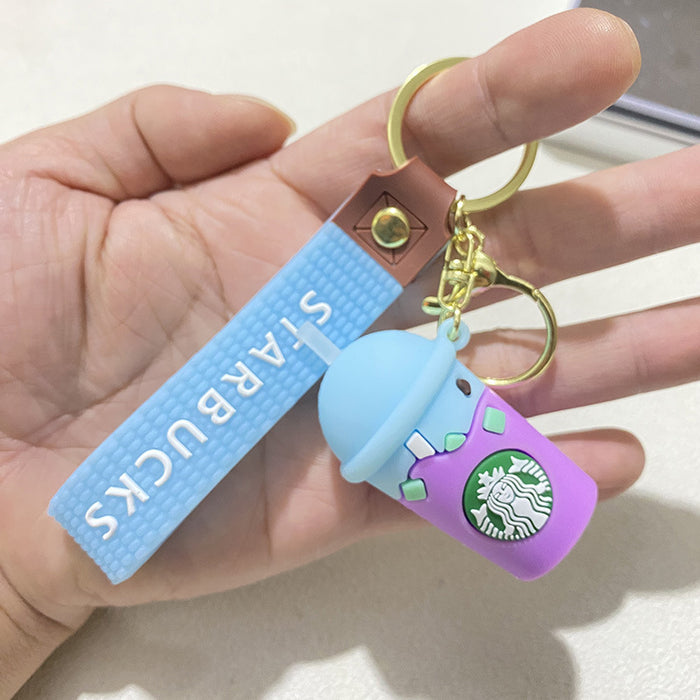 Wholesale Keychain doll car pendant doll bag milk tea cup key chain