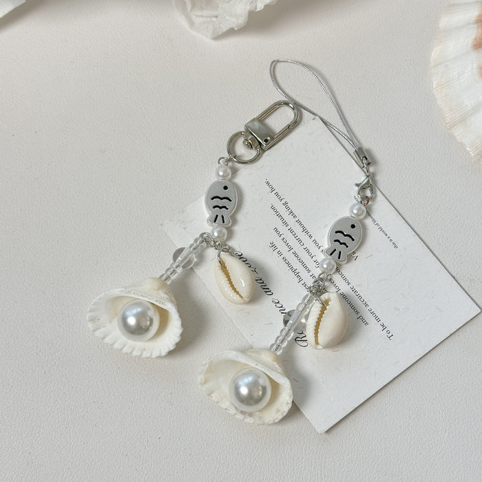 Wholesale shell conch mobile phone chain headset chain ins wind bag camera clapper pendant key