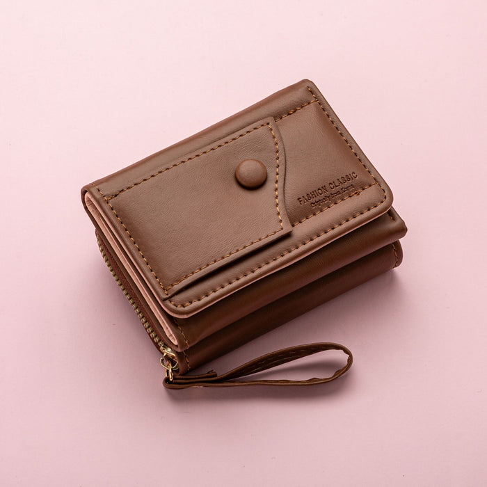 Wholesale Coin Card Holder Tri-Fold Zipper Short Wallet