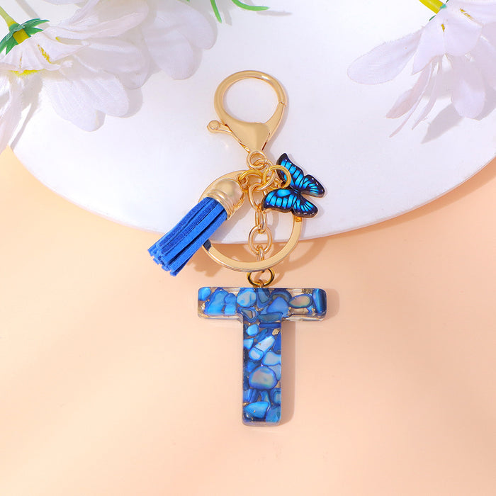 Wholesale Letter Keychain Tassel Butterfly Girl Bag Pendant