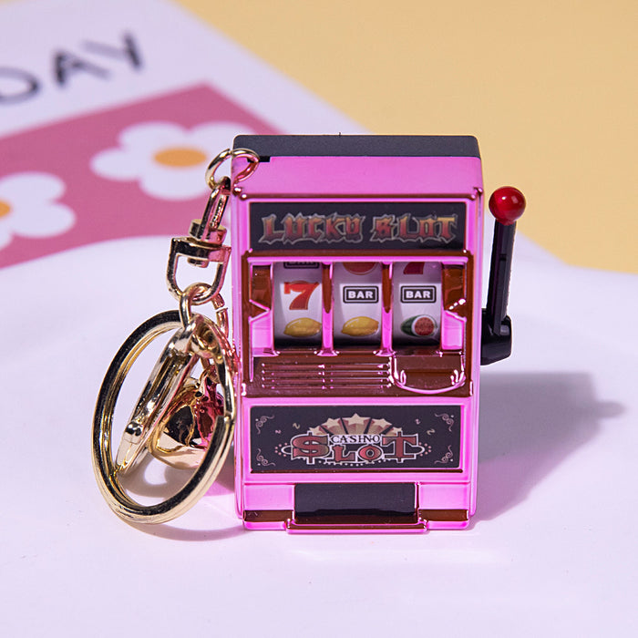 Wholesale Creative Tiger Fruit Machine Pendant Lucky Drawing Keychain Fun Toy Keychain Office Cultural