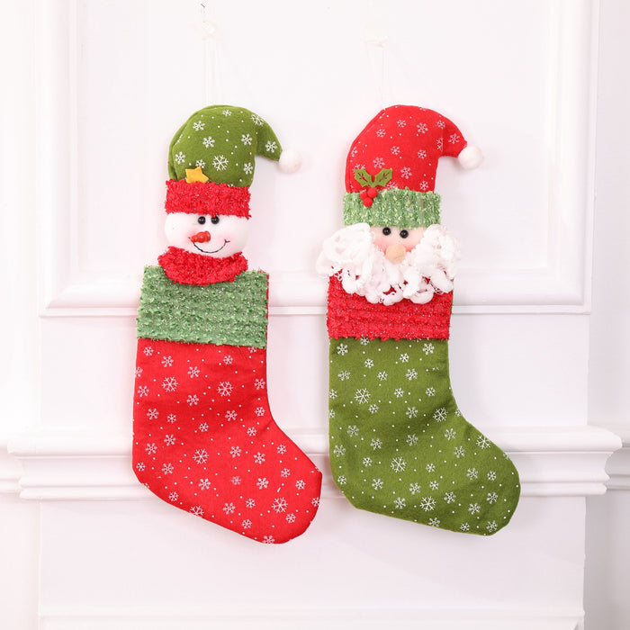 Wholesale Christmas supplies Christmas stockings  snowman head socks Christmas scene decoration props