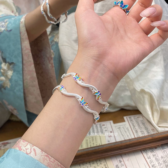 Wholesale Colorful butterfly enamel bracelet