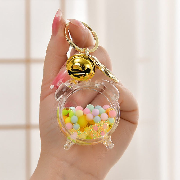 Wholesale Acrylic oil bottle candy Bean astronaut keychain