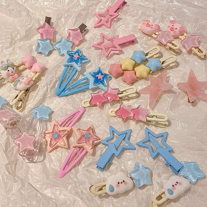 Wholesale Cute Colorful Five-pointed Star Dopamine Hair Clips JDC-HC-Shuy002