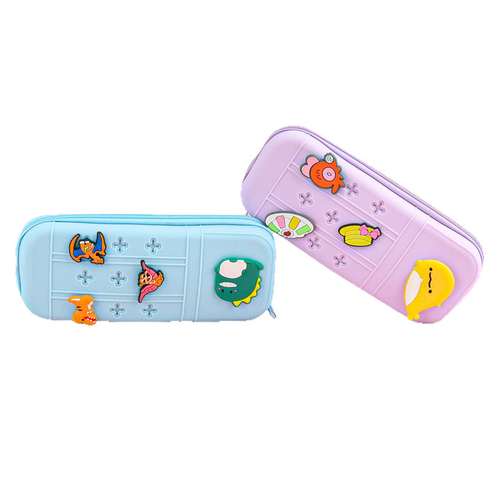 Wholesale Cute Cartoon Silicone Pencil Case DIY Creative Students Stationery Organizer Bag MOQ≥10