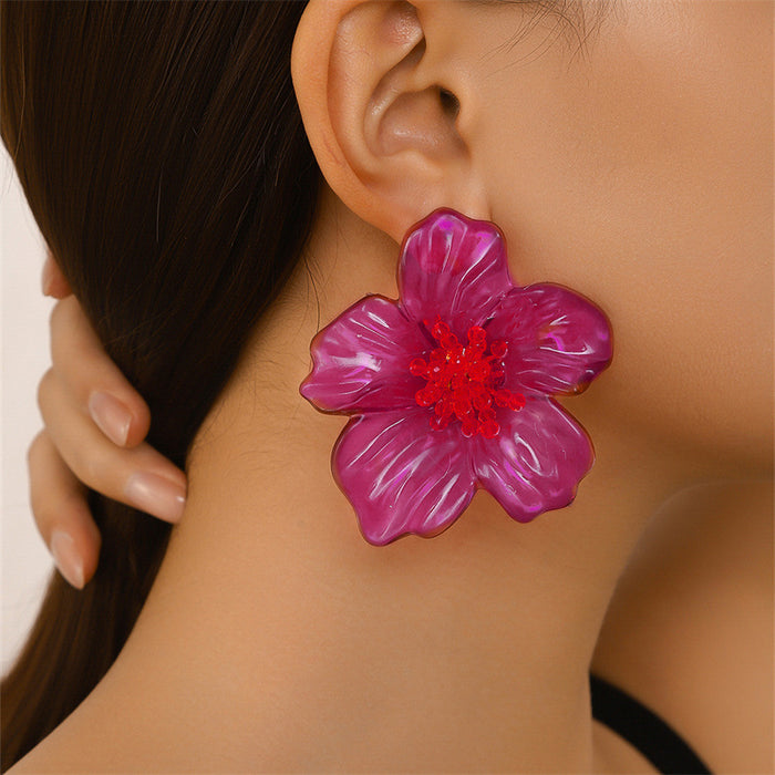 Wholesale Acrylic Flower Earrings for Women Chic Fashion Accessory MOQ≥2
