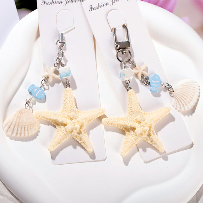 Wholesale Ocean Style Fish Shell Decorative Keychain Pendant Starfish Mobile Phone Pendant