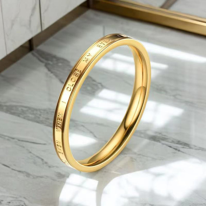 Wholesale Titanium Steel Ring Female Niche Does Not Lose Pigmentation Electroplated Stainless Steel Hand Jewelry JDC-RS-Xinj001