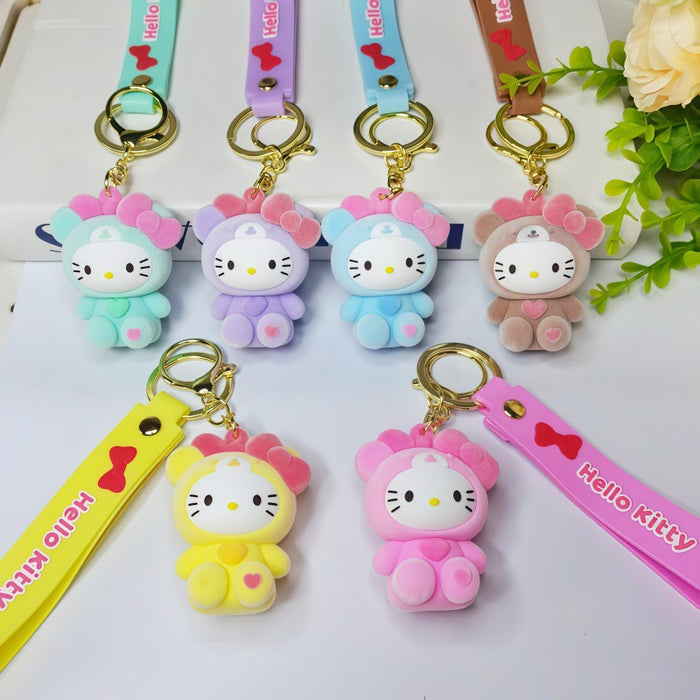 Wholesale Cute Cartoon Cat Keychain Metal Attachment Fashion Accessory MOQ≥2