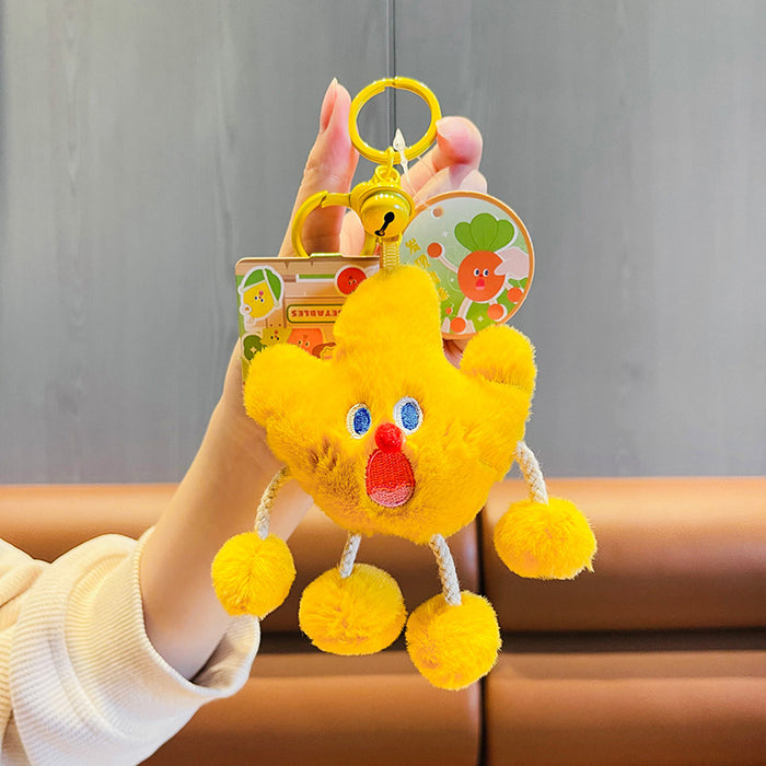 Wholesale Pull Scream Blue Flower Vegetable Plush Keychain