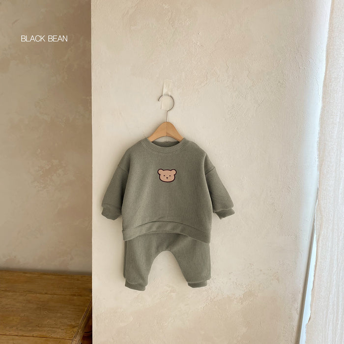 Wholesale Embroidered Bear Sweatshirt Sweatshirt Pants Children Suit JDC-CTS-WeiNiS004