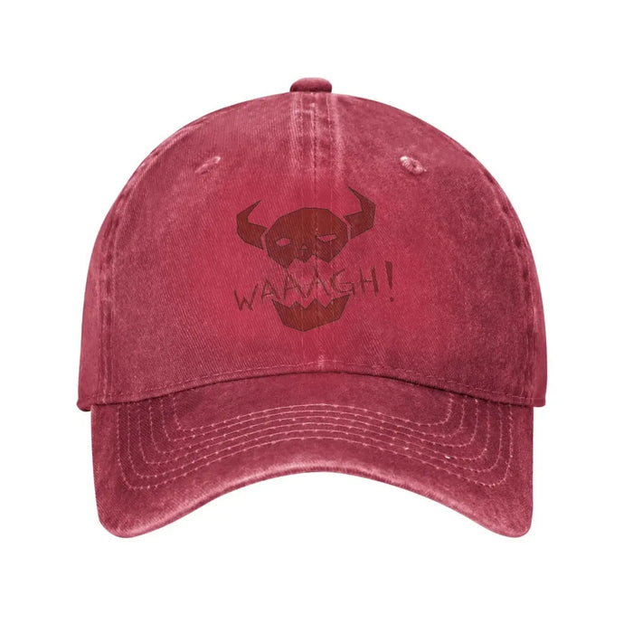 Wholesale Warhammer WAAAGH Orc Print Washed Retro Baseball Cap Adjustable Gaming Accessory