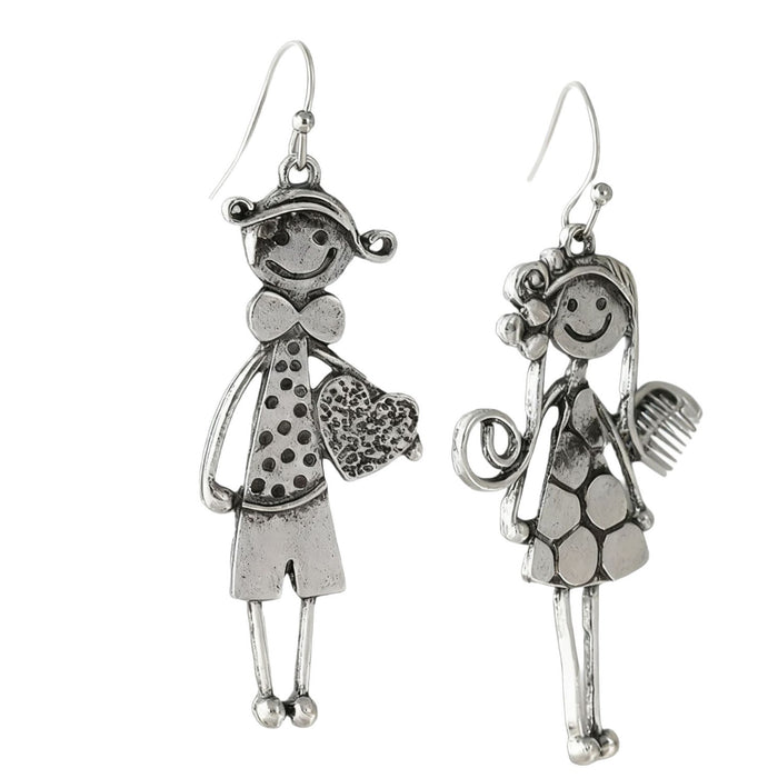 Wholesale Creative Retro Character Heart Pendant Earrings