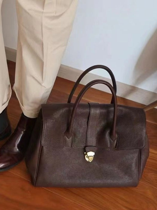 Wholesale Portable Briefcase  Bag Retro Large Capacity Handbag