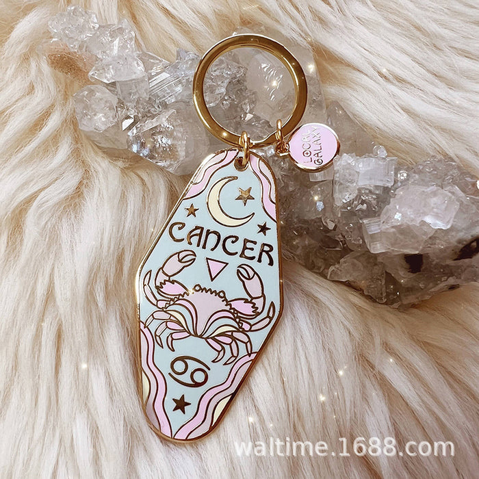 Wholesale 12 Zodiac Signs Alloy Keychain Stylish Car Key Accessory MOQ≥5